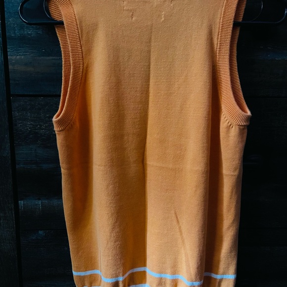 Tommy Hilfiger sweater vest/tank. Size Medium. Mostly orange with white detail. - Picture 4 of 9